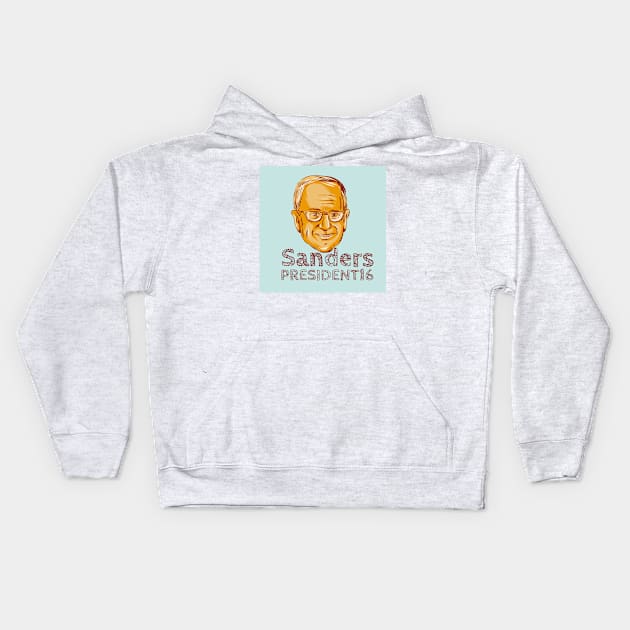 Bernie Sanders President 2016 Kids Hoodie by retrovectors